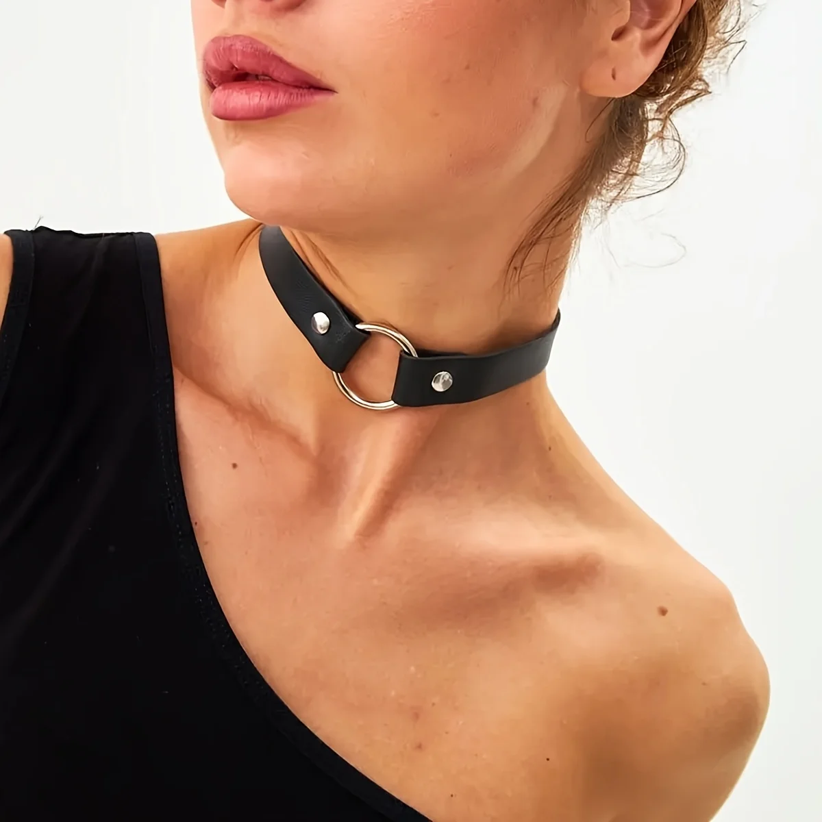 Fashion Bondage Lingerie Sexy Leather Collar Harness Woman Erotic Leather Neck Harness Fetish Wear Women Neck Accessorie