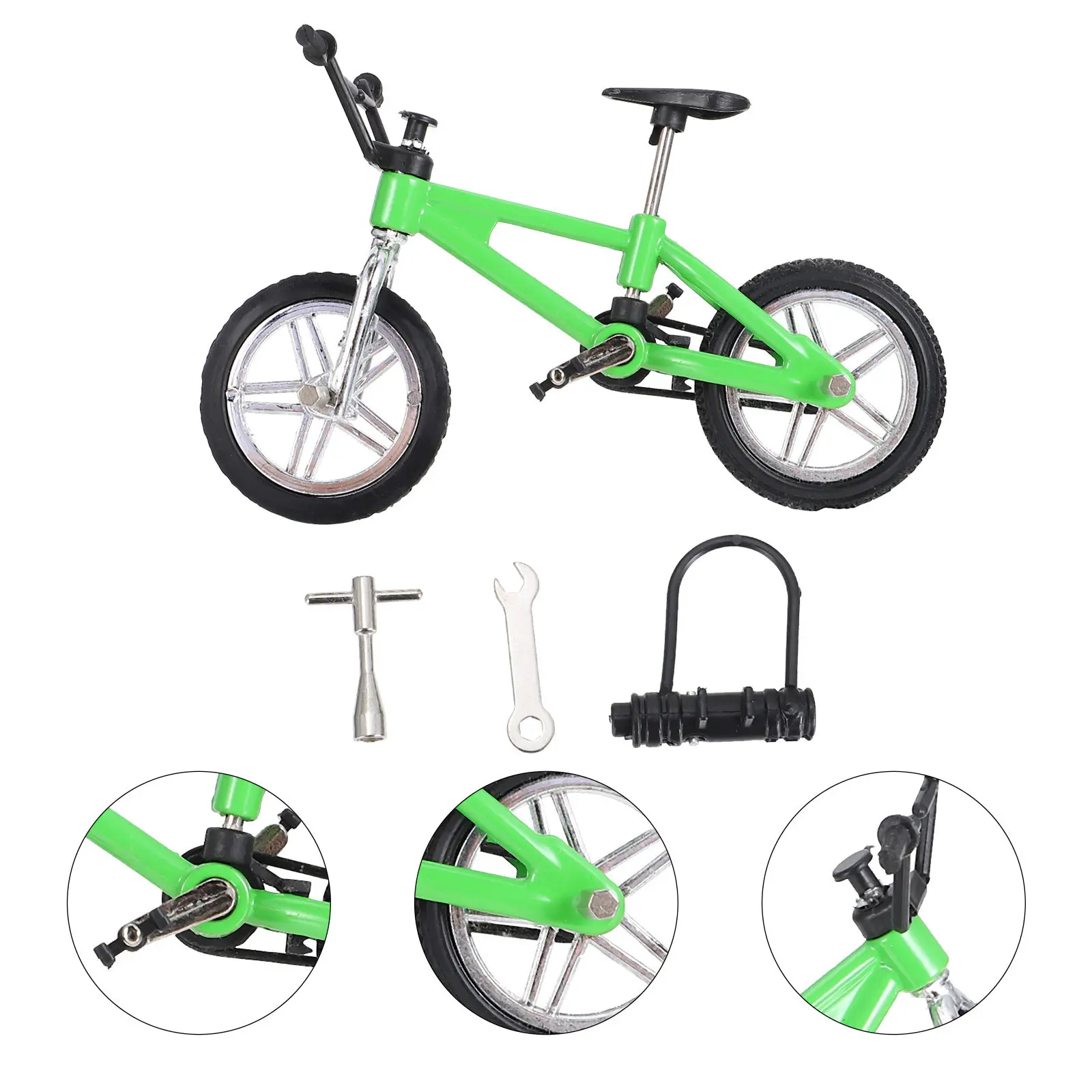 1Set Exquisite Alloy Finger Bike Mini Mtb Simulation Desktop Bicycle with Movable Wheels Pedals Handlebar Stand for Kids Teens
