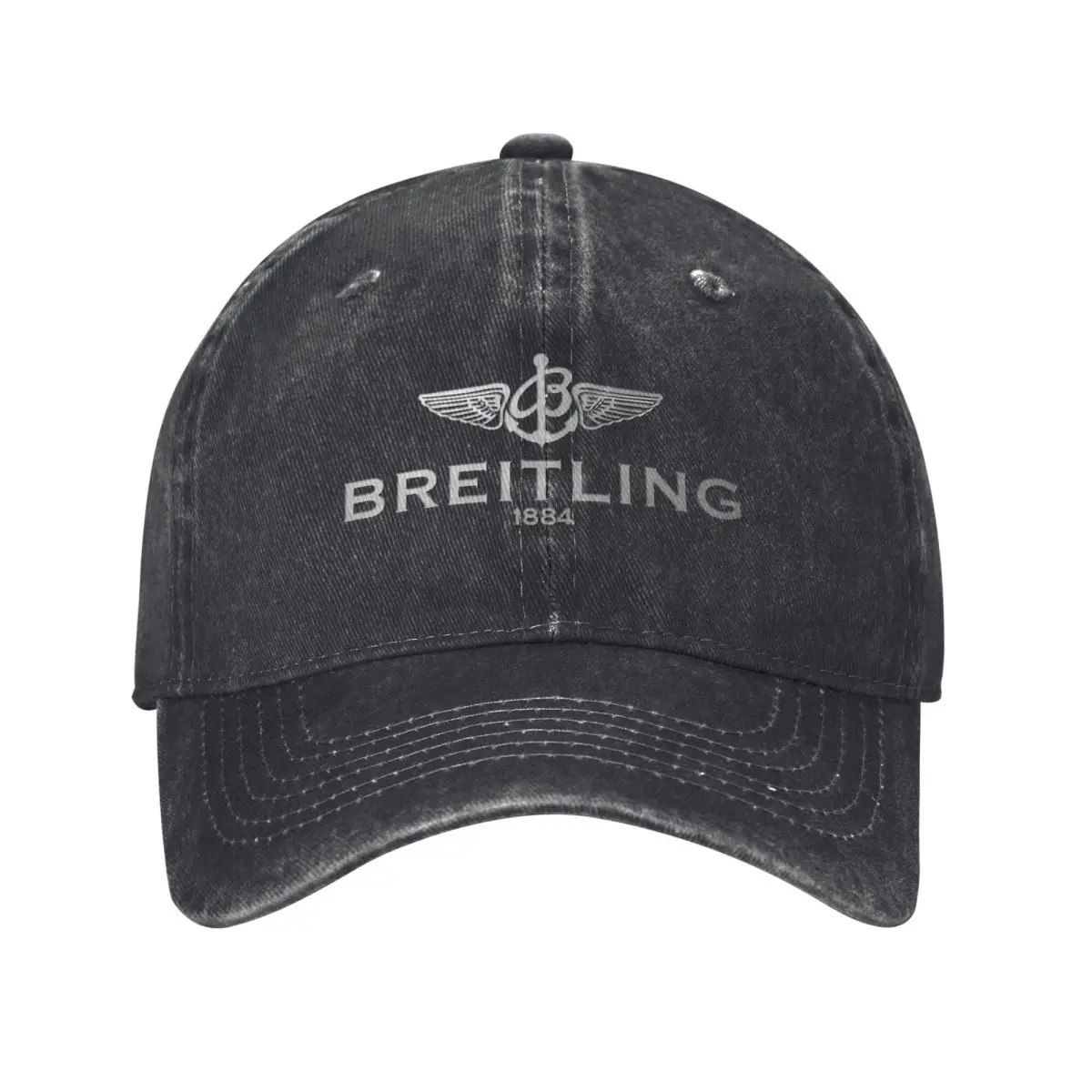 B-Breitlings Logo Baseball Cap Accessories Casual Distressed Cotton Snapback Cap for Men Women Outdoor Activities