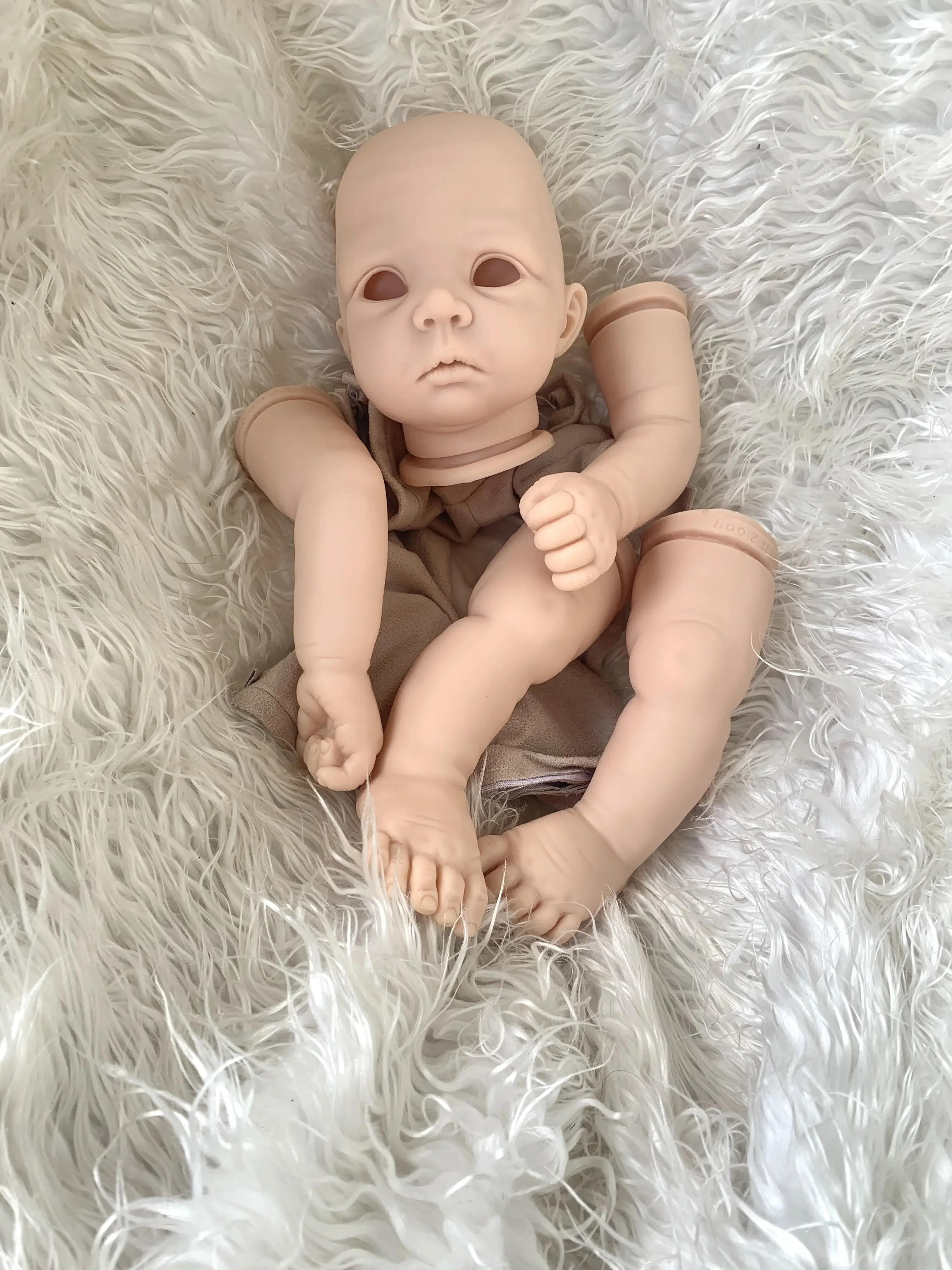 SINO-BB 20 pollici FAI DA TE In Bianco Reborn Baby Doll Parti Loulou Non Verniciato Parti di Bambole Non Finite Bambino Kit In Vinile Non Finito