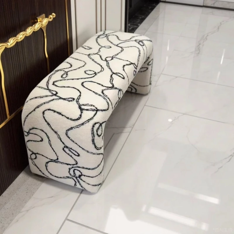 

Роскошная скамейка для обуви в прихожей, современный эстетический табурет для пеленания обуви для спальни, ультратонкое длинное османское сиденье премиум-класса для прихожей