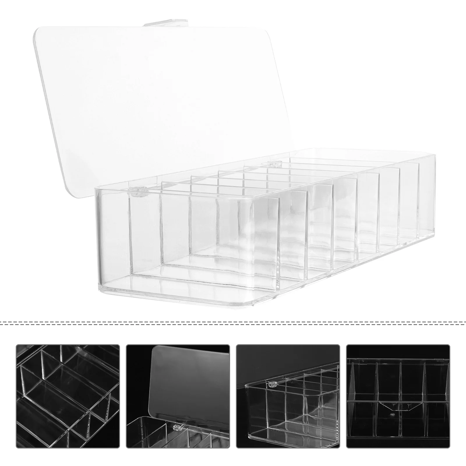 Caja organizadora de cables, caja de almacenamiento de cables acrílicos, tapa de 8 compartimentos, estuche organizador de almacenamiento de cables a prueba de polvo para electrónica