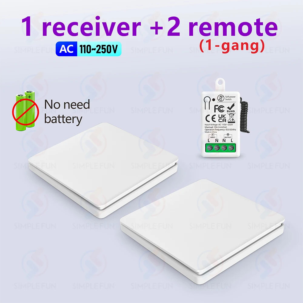 Mini RF Smart Licht Schalter 110V 220V 230V Self Power Drahtlose Wand Schalter Keine Batterie Unterstützung Power restaurierung Status Einstellung