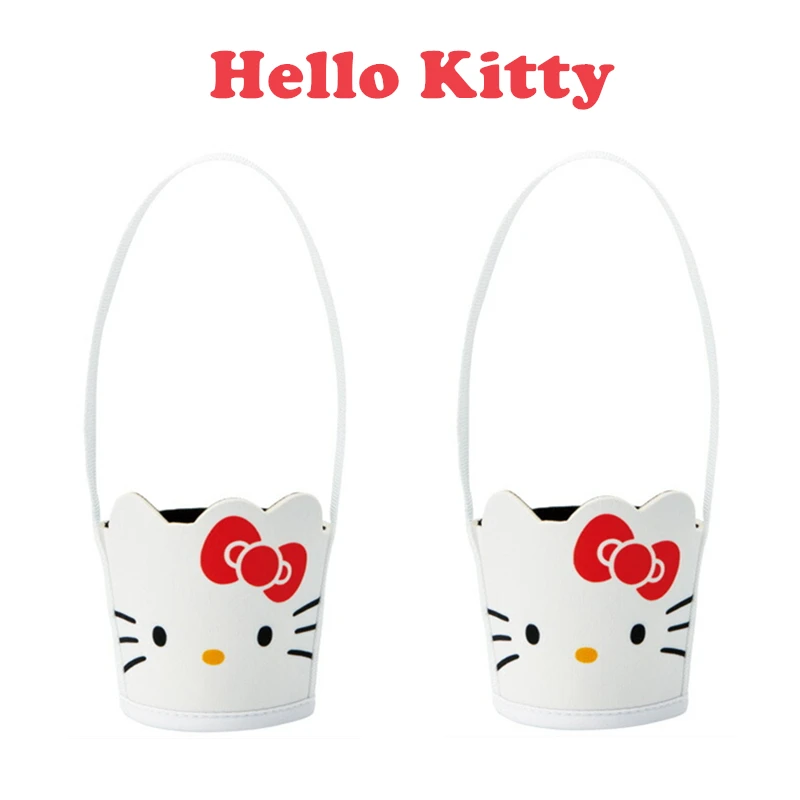 

Original Sanrio Hellokittys Coffee Cup Handbag Cute Milk Tea Anti-Scald Portable Insulation Cup Cover Anime Cartoon Toy for Girl