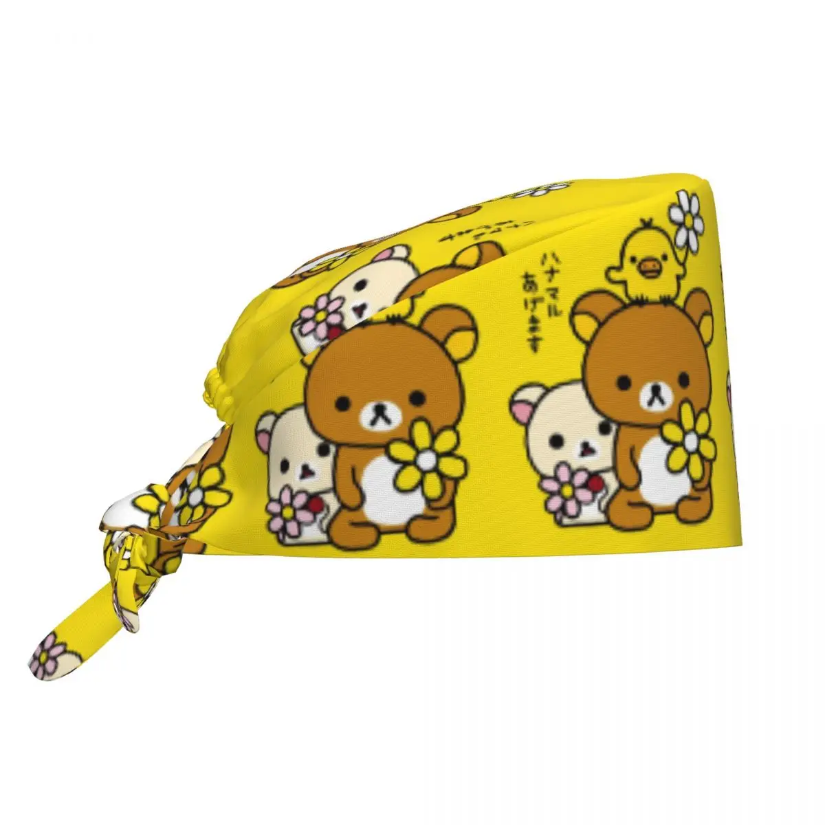 

Rilakkuma Scrubs Caps Korilakkuma Kiiroitori Flowers Tooth Check Surgicals Caps Pet Grooming Agency Vet Medical Work Hats Cap