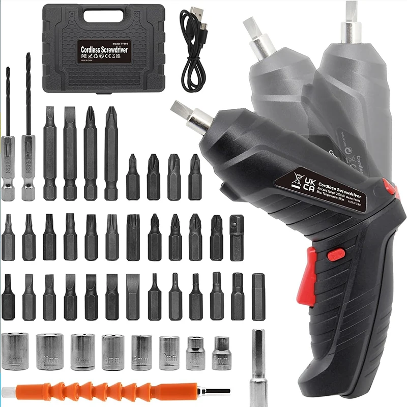 Cordless Electric Screwdriver Rechargeable Battery Screwdrivers Power Tools 2/47pcs Set 3.6V Wireless Drills Household Repair