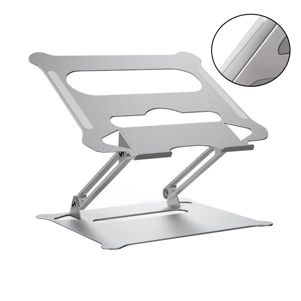 

Aluminum Alloy Foldable Laptop Stand Heavy Duty Adjustable Notebook Pc Holder Portable Compact Design for Students Professionals