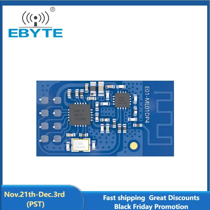 nRF24L01P 2.4GHz 20dBm Wireless Module Electronic Components Long Range E01-ML01DP4 IOT Smart Home SPI Interface Antenna PCB