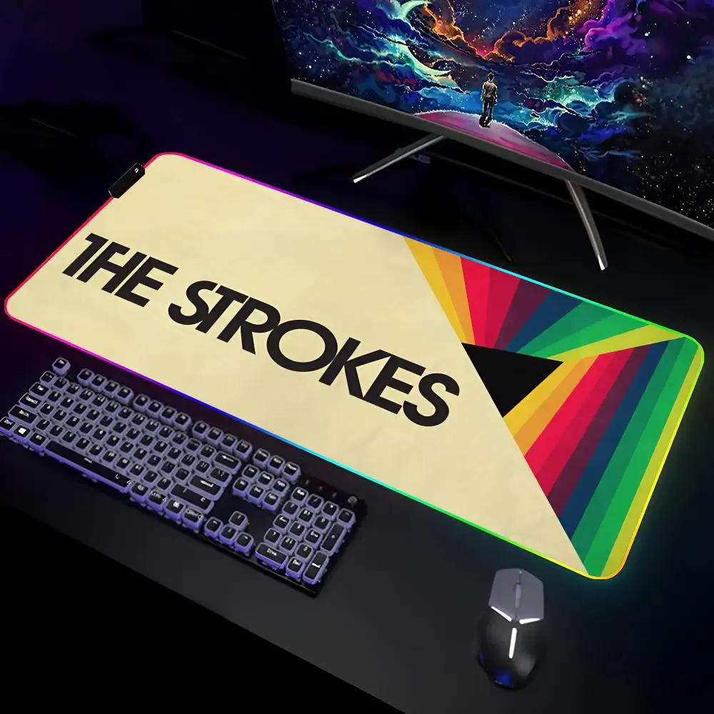 Band The S-strokes Mouse Pad Gamer RGB Deskmat Keyboard Mat Gaming Laptops LED Mousepad Desk Protector Anime Mause Mats
