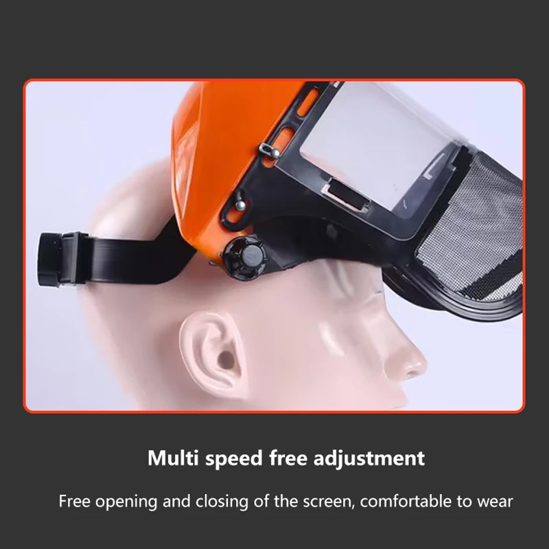 Safety Head-Mounted PVC Protective Mask Anti Splashing Grass Anti Dust Mask For Cutting Hat Avoid Face Screen Protection Mask