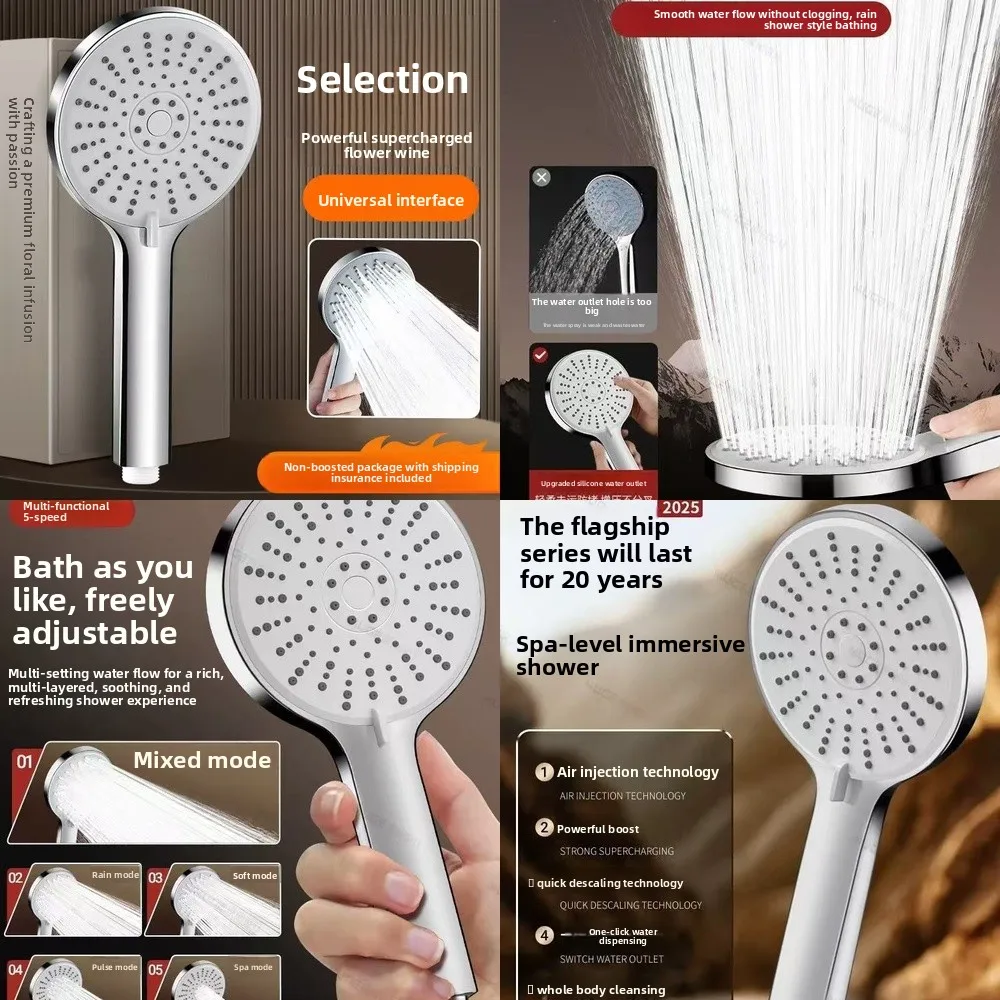 

High Pressure Shower Head with Adjustable Spray Modes for Home Bathroom Installation Easy Mounting Rainfall Handheld Shower