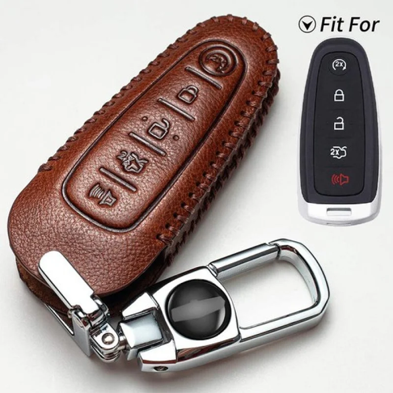 

A+ Retro Leather Car Key Fob Case Cover Shell Bag For Lincoln MKX MKS MKT Navigator