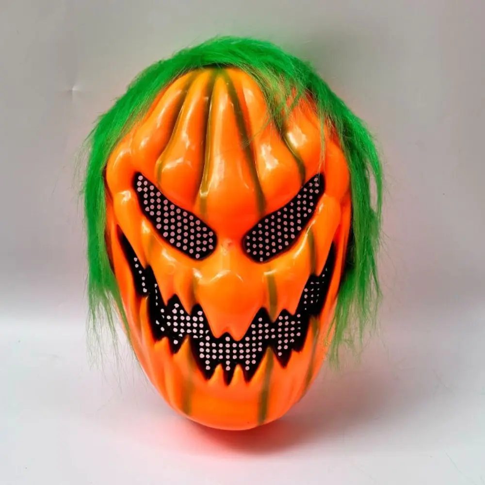 واقعية هالوين اليقطين قناع الإبداع البرتقال اليقطين قناع الوجه الكامل مع شعر مستعار مضحك مخيف شبح القبعات حفلة تنكرية