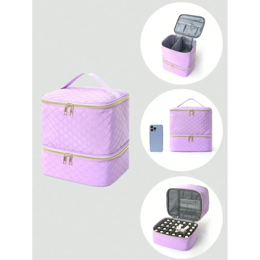 

Многофункциональная портативная прочная дорожная косметичка, модный органайзер для косметики из искусственной кожи, подходит для лаков для ногтей