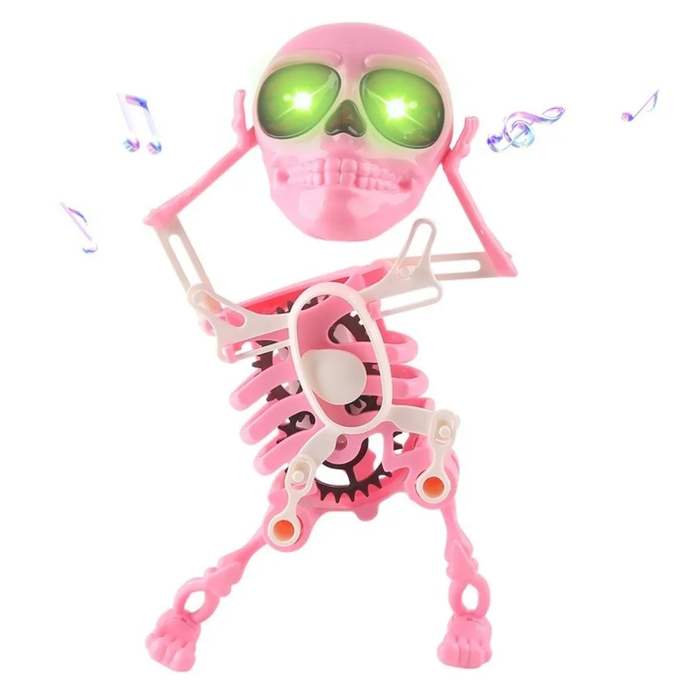 لعبة جمجمة مضيئة للرقص والتأرجح ثلاثية الأبعاد مع موسيقى مع أضواء هيكل عظمي مرن مفصلي لتخفيف التوتر #4