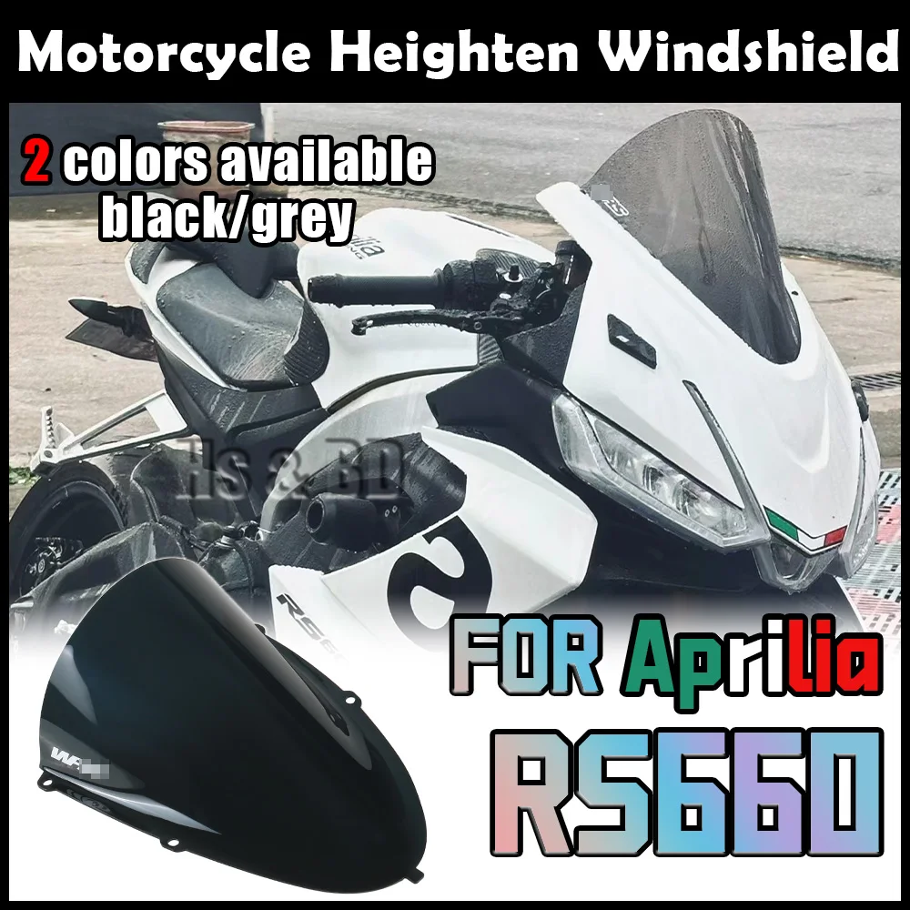

Motorcycle Windshield For Aprilia RS660 2020-2025 Heighten Windscreen Enlarge Wind Spoiler Cover Fairing Windshield WR S Racing