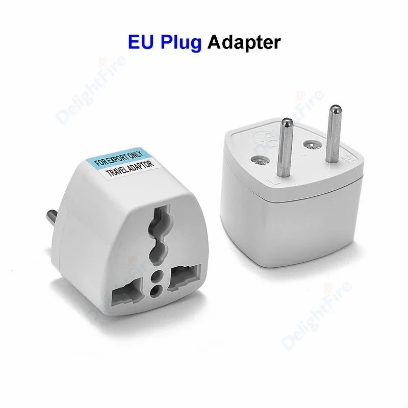 

1pc white Universal EU Plug Adapter 2 Pin US AU UK To Euro European Europe Euro Travel Power Adapter Plug Socket Electric Outlet