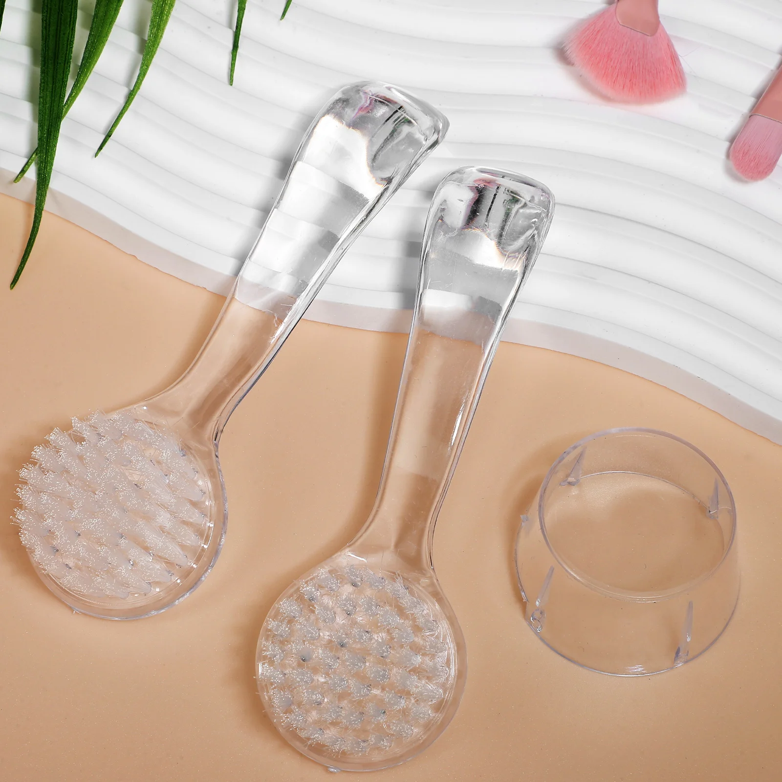 3 ชิ้นแปรงทําความสะอาดขัดเท้าเล็บมือพร้อมพลาสติก Toe Scrubber ทําเล็บมือเล็บเท้าสําหรับเล็บ