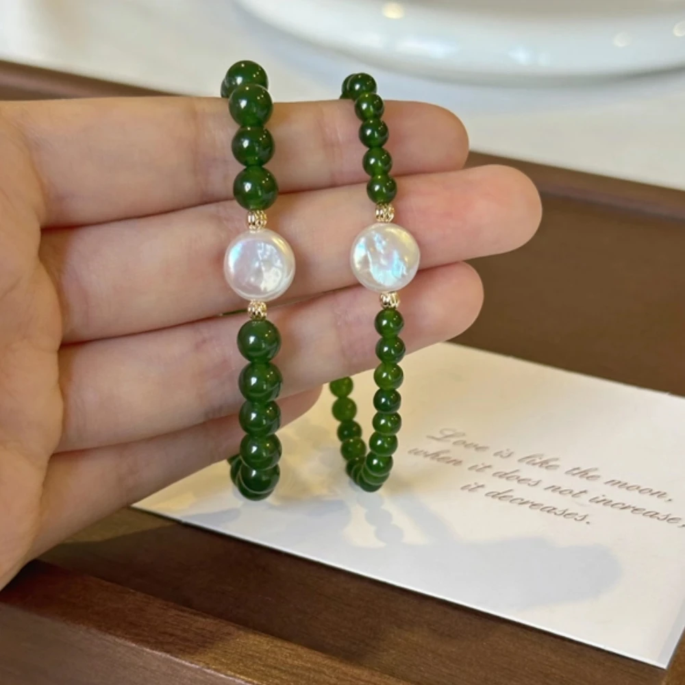 bracciale-di-perle-barocche-con-perle-di-monete-d'acqua-dolce-pietra-naturale-verde-cordoncino-elastico-elastico-gioielli-eleganti-vintage