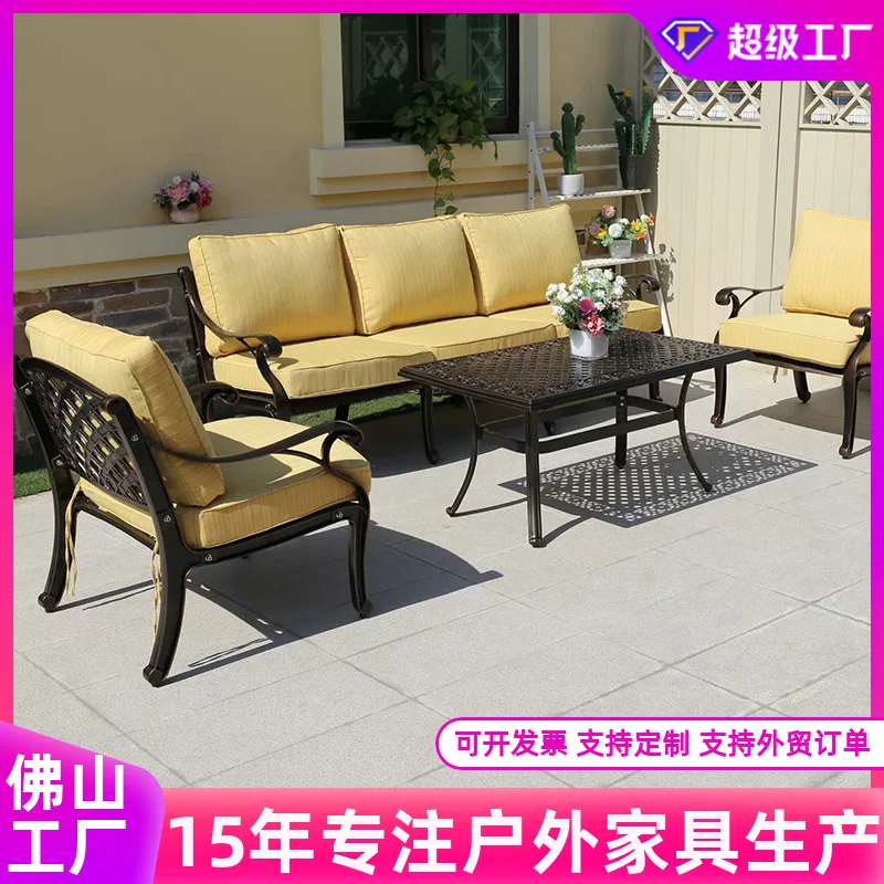 

Customizable outdoor cast aluminum chair villa courtyard garden sofa combination