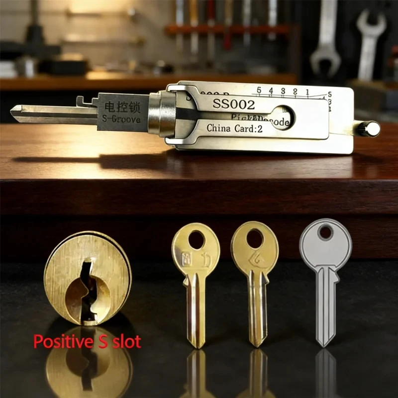2026 NEW Locksmith Tool Set SS002 2-in-1 Implement for Servicing or Decoding Specific Models of Home and Civilian Door Locks