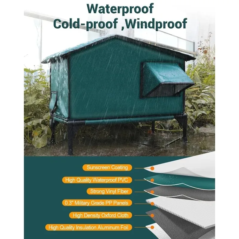 

Waterproof Cat House Heating Outdoor Cat Bed Safety Rainproof Windproof Kitten Pet Cats Houses Pets Puppy Catnap Nesk Supplies