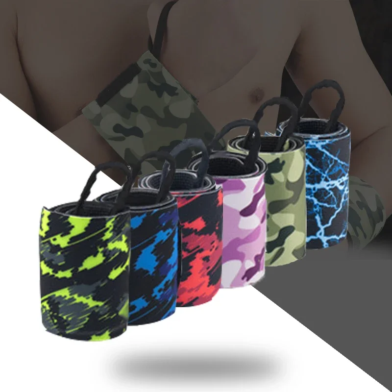 Men Women Camouflage Gym Wrist Band Sports Crossfit Neoprene Wristbands Weightlifting Wrist Support Protection Custom Logo