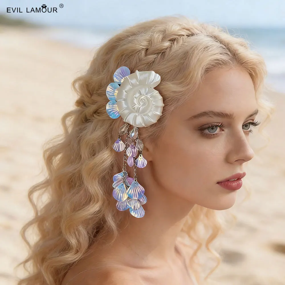 

New Summer and Spring Beach Romantic Shell Hair Clip - Vacation Holiday Photo Accessory