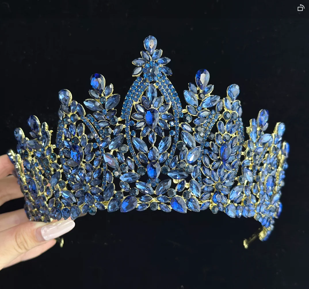 

Хрустальные свадебные короны для королевской принцессы, большая свадебная тиара, корона для театрализованного представления, мисс Вселенная, свадебные украшения для волос, головной убор