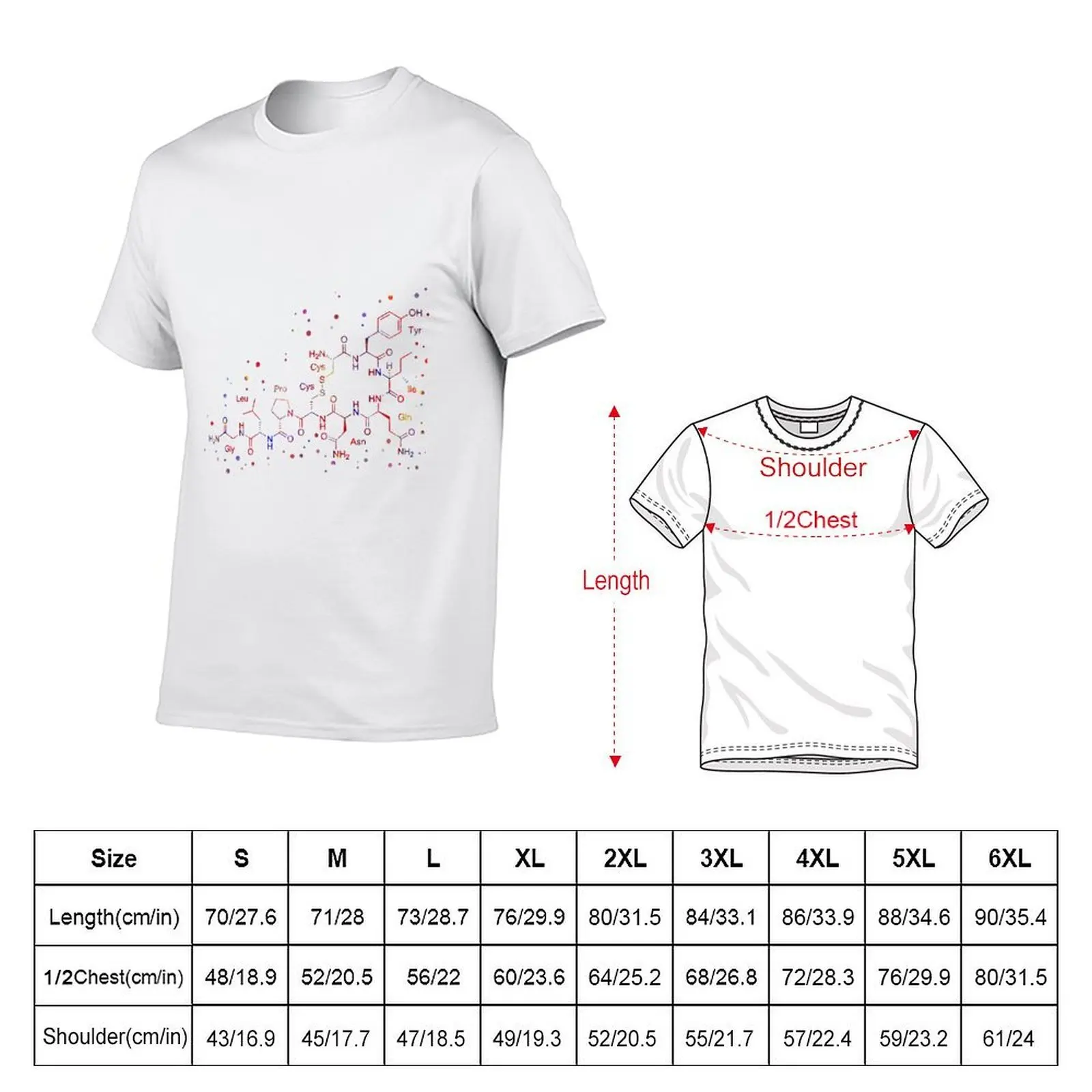 Oxytocin molecule,molecules of love T-Shirt t shirts cotton 100% man t shirt designer anime tshirt T-Shirt