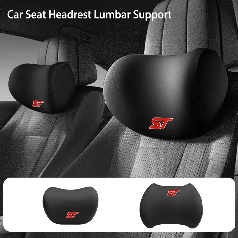 Car Headrest Neck Pillow Memory Foam Driving Lumbar Support Cushion  For Ford ST Focus mk2 mk3 Fiesta mk7 Ranger Mondeo mk4