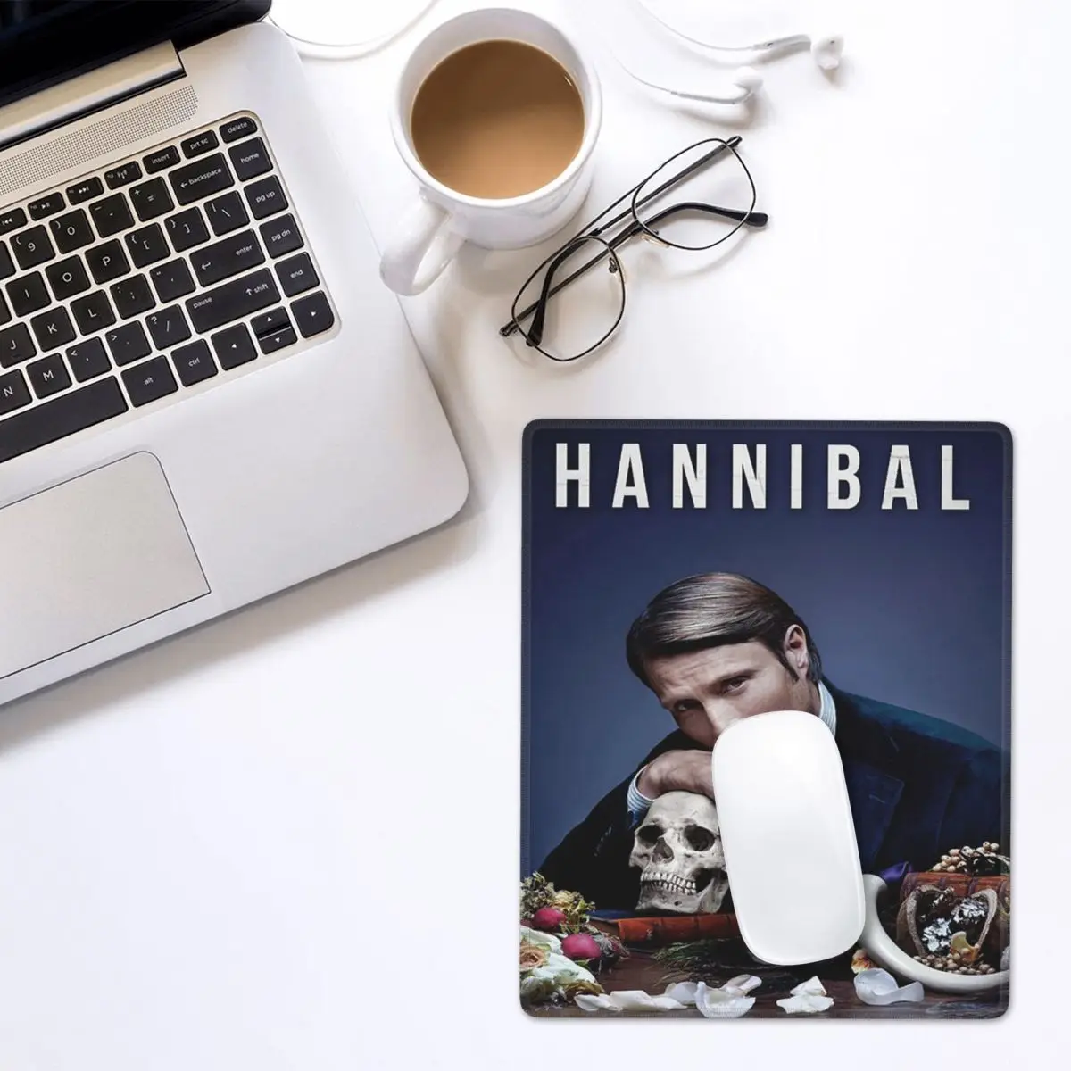 Hannibal Mads Mikkelsen Horror Movie Merch Mouse Pad Gamer PC Laptop Mats Keyboard Computer Gaming Office Accessories Desk Mat