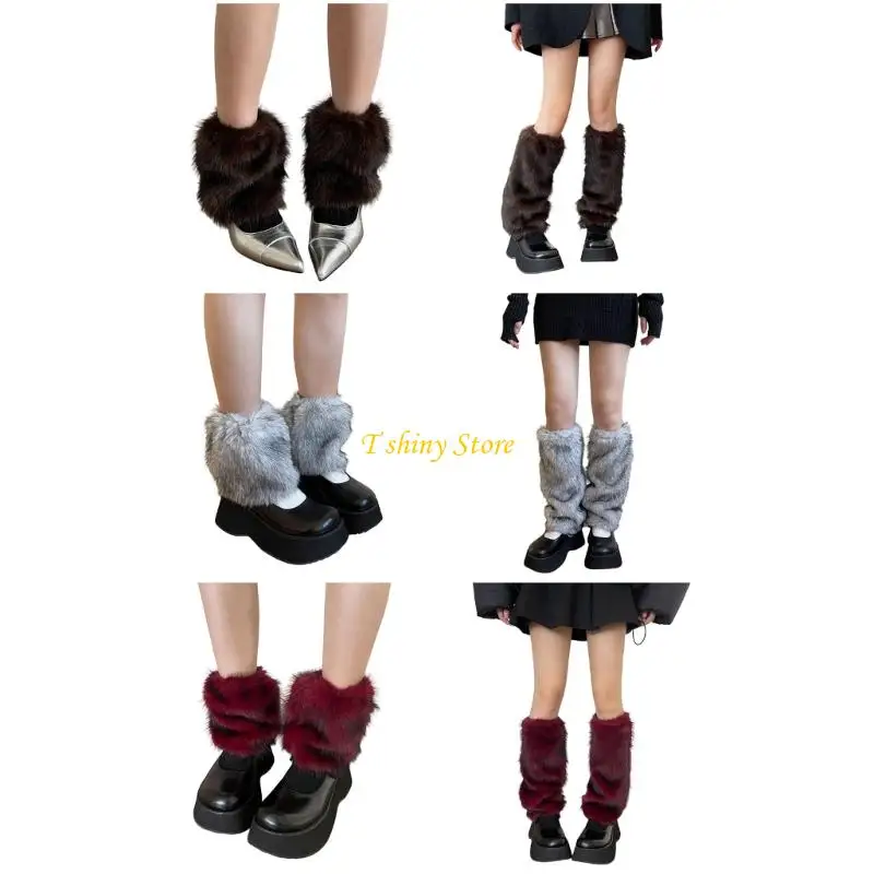

N58F Elastic Plush Leg Covers Cosy Winter Wear For Women Cold Weather Activity