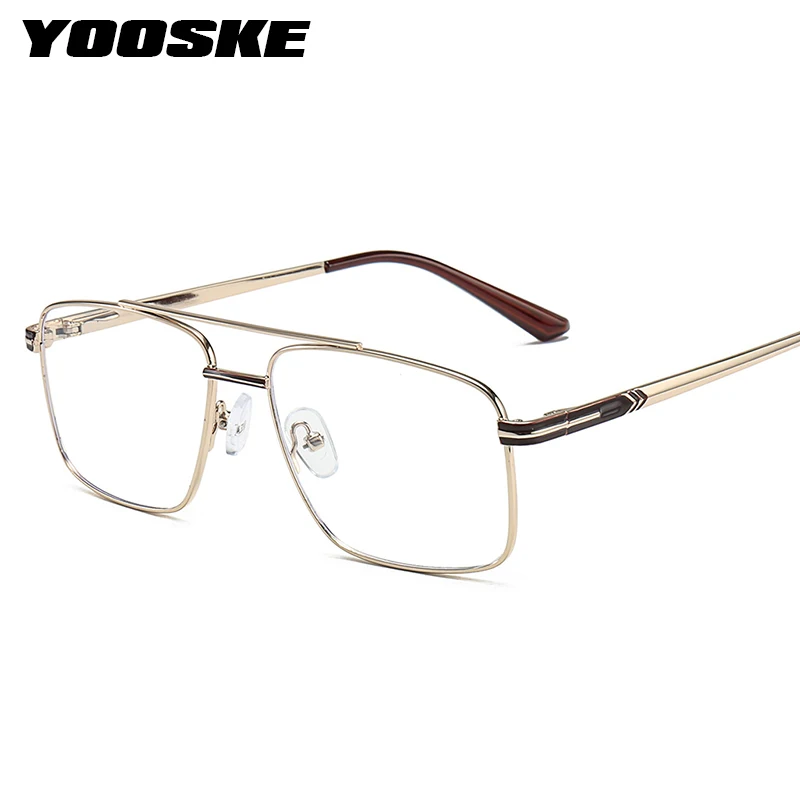 YOOSKE Classic Glasses Frame Double Bridge Mens Eyewear Frame Retro Ultra Light Optical Anti Blue Light Women Eyeglasses