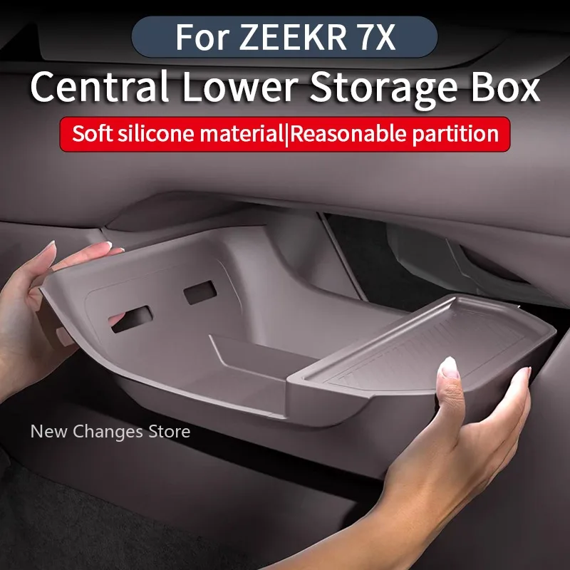 

For ZEEKR 7X Central Control Lower Level Organizer Storage Box Armrest Box Below Silicone Tray Car Accessory