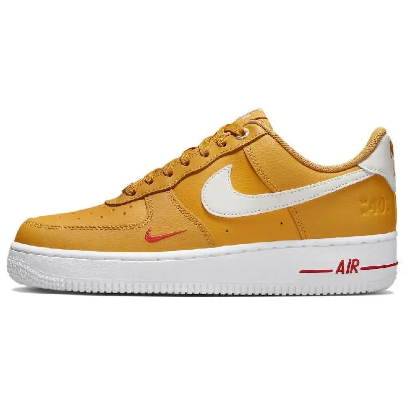 Nike Nike Air Force 1 Low '07 SE 40th Anniversary Yellow Ochre Mini Swoosh Women's Sneakers shoes DQ7582-700