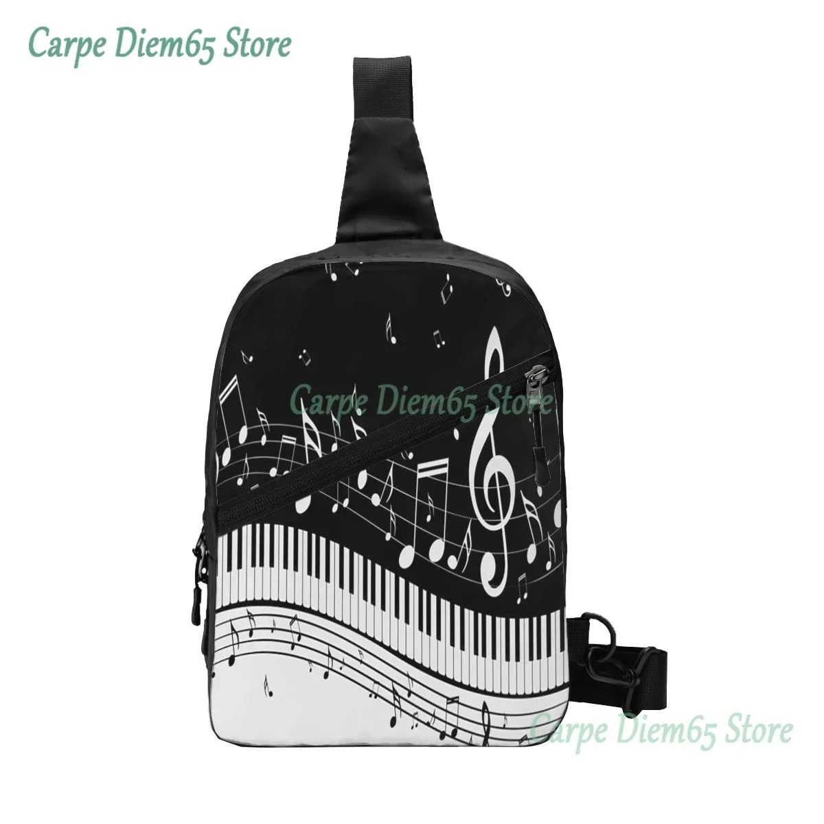 Sac à dos à bandoulière pour Piano avec Notes de musique, sac de poitrine pour cyclisme, voyage, randonnée