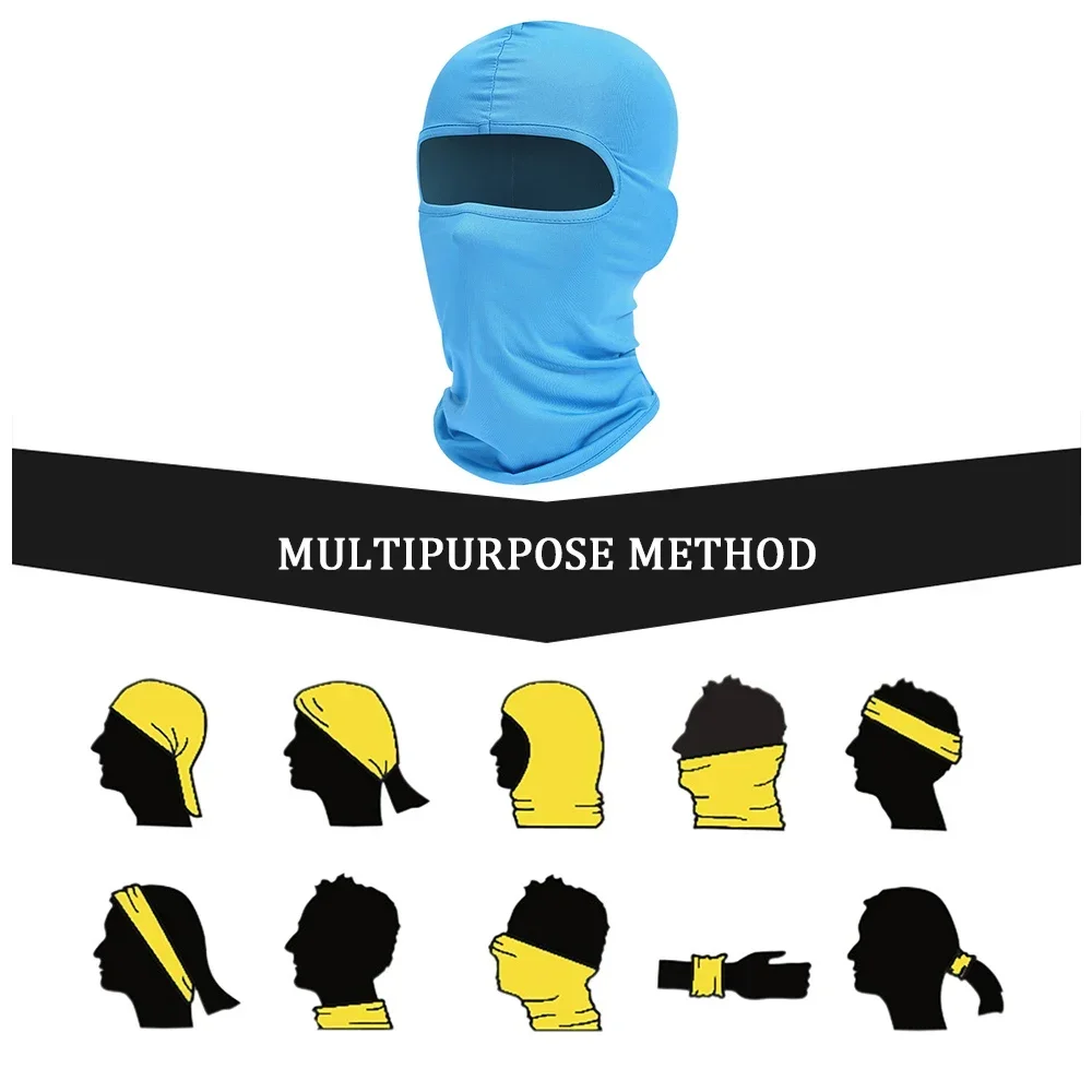 Balaclava Vollgesichtsmaske für Wandern, Radfahren, Camping, Jagd, Airsoft, Fahrrad-Kopfbedeckung, Sommer-Skimaske für Männer und Frauen, Wanderschals – Detail 11