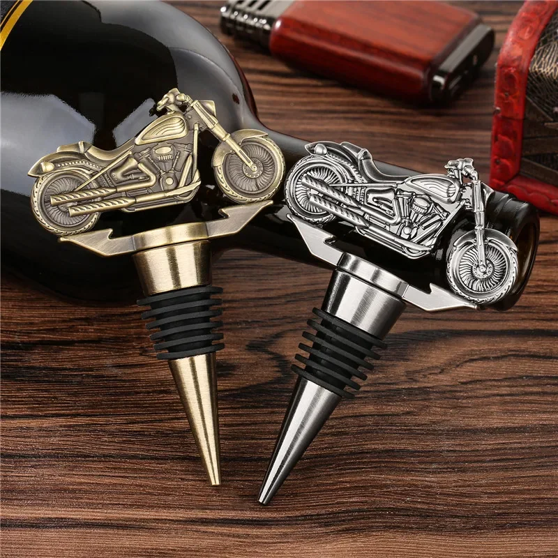 

Cool Motorcycle Shape Bottle Stopper Metal Wine Stoppers for Champagne Saver Wedding Club Party Bar Accessory Gift