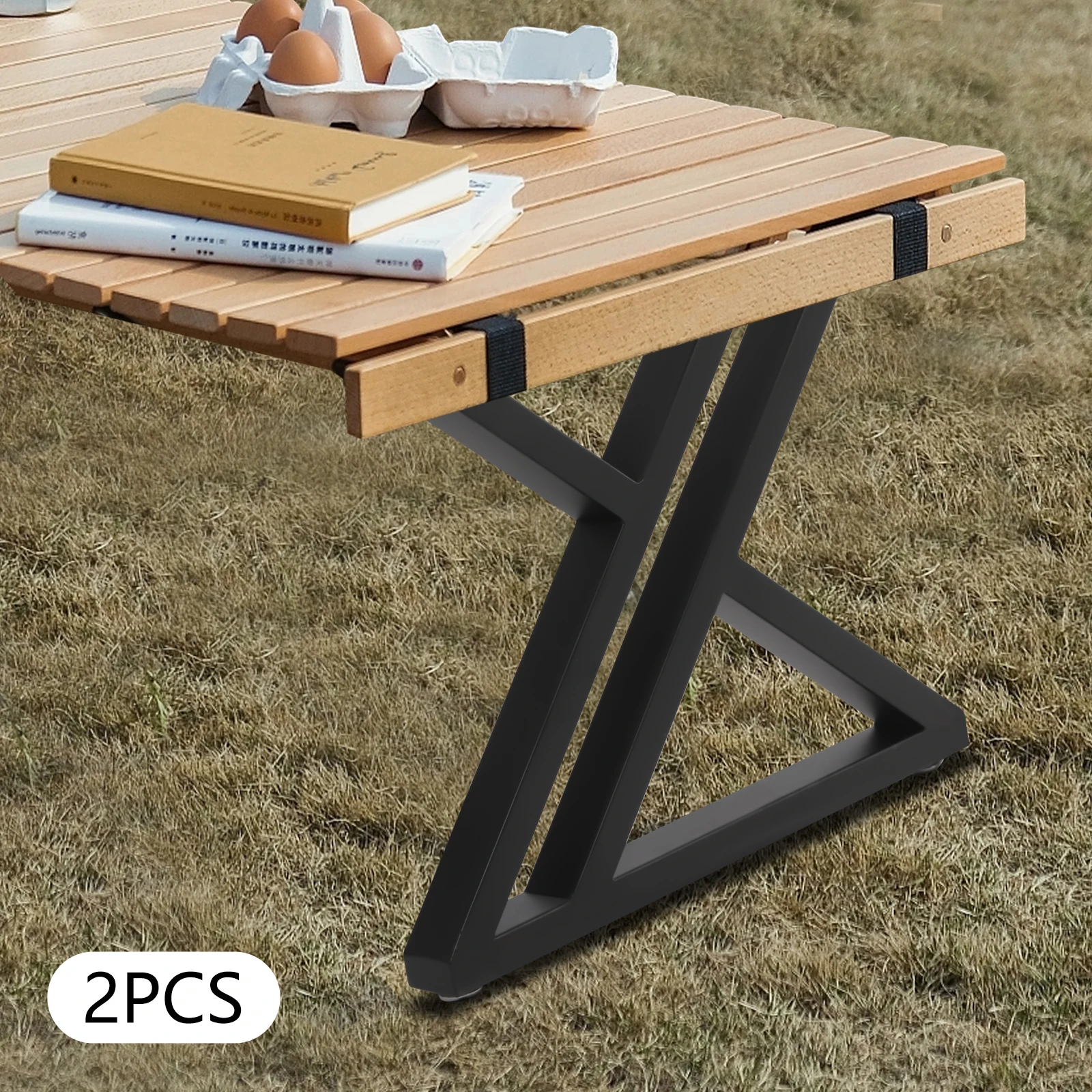 2 Stück X-förmige schwarze 16-Zoll-Vierkantrohr-Möbelbeine, moderne Metall-Couchtischbeine, industrielle, robuste Metall-Schreibtischbeine – Detail 5