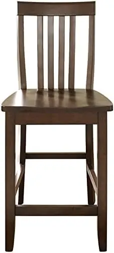 Crosley Furniture Schoolhouse Bar Stool (Set of 2), 24-inch, Vintage Mahogany