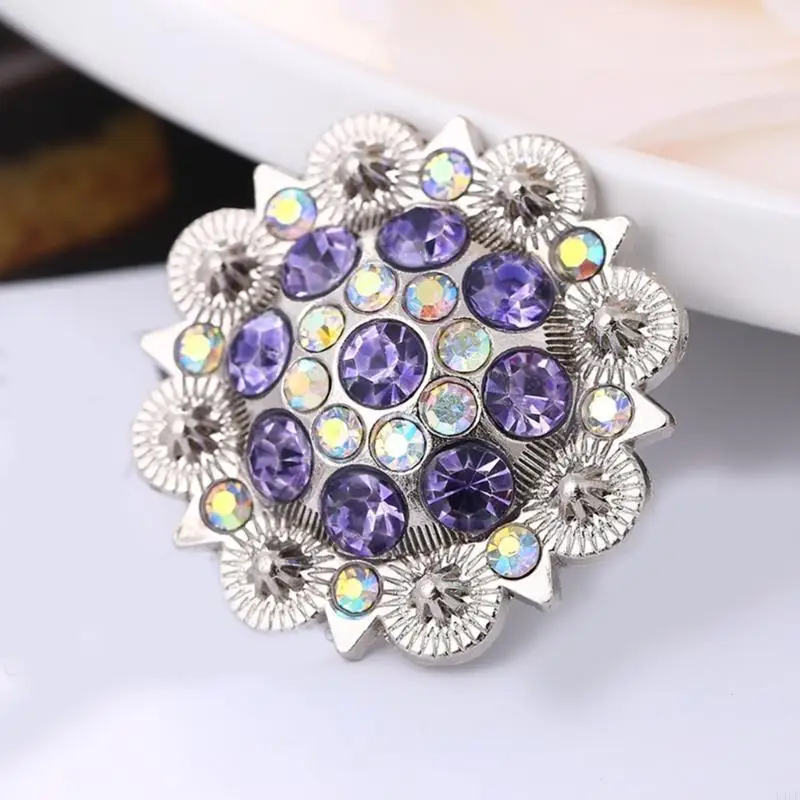 U4LE แพ็คของ 3 Rhinestones สีฟ้าที่ไม่ซ้ำกันเข็มขัดเครื่องประดับเสน่ห์ความงามสำหรับกระเป๋า