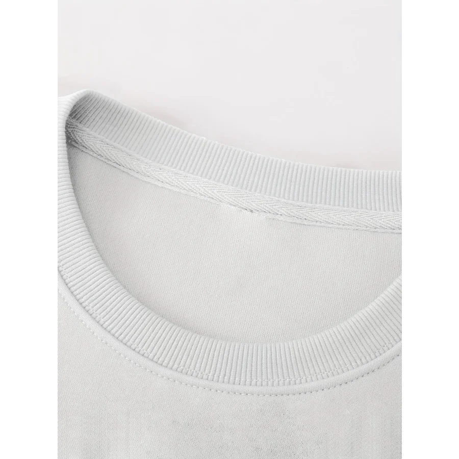 Casual sweatshirt met ronde hals Lente en herfst Lange mouwen Engelse bedrukte losse top met ronde hals, vol persoonlijkheid