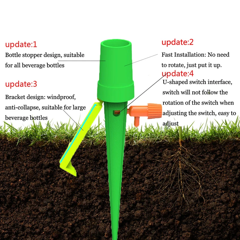 Sistema de riego por goteo automático para jardín, pincho de riego automático para plantas, flores, interior, botella de agua para el hogar