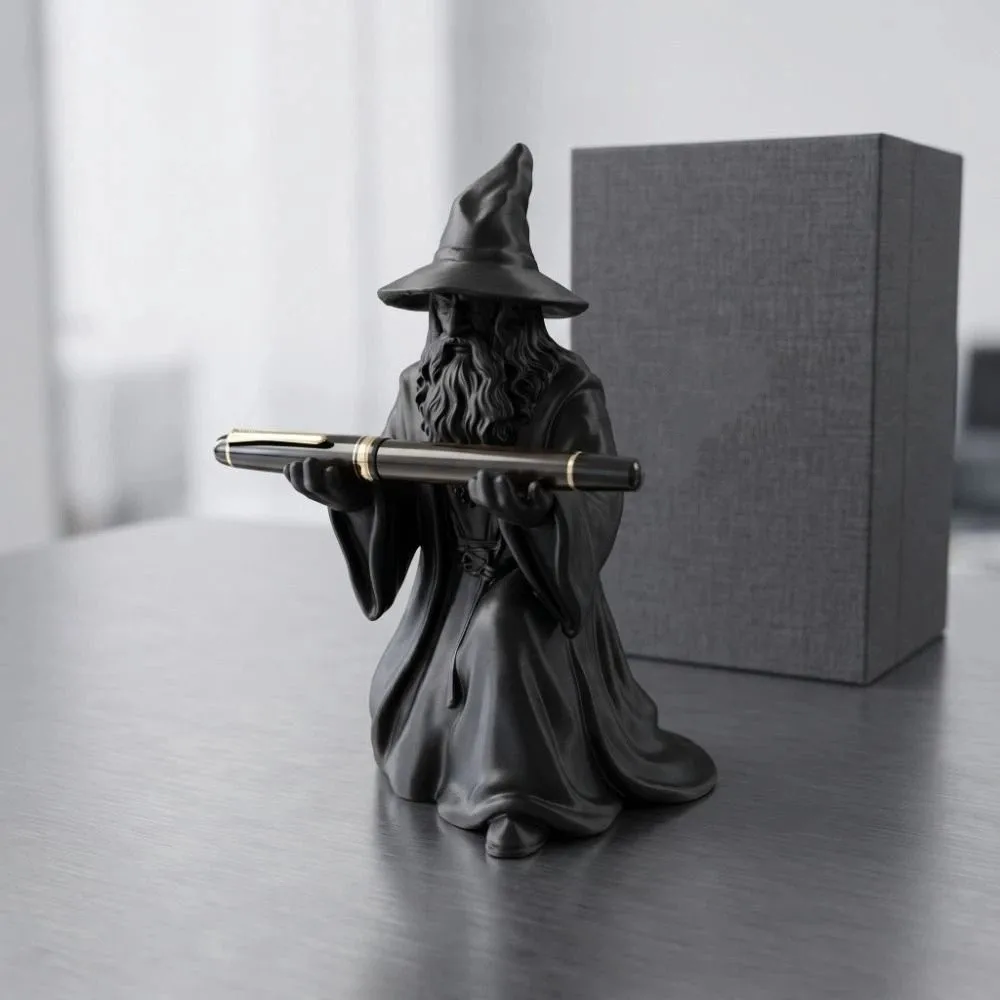 Fashion 3D Printed Wizard Statue Model Creative Design Funny Pen Holder Multi-functional Wizard Ornament School Use