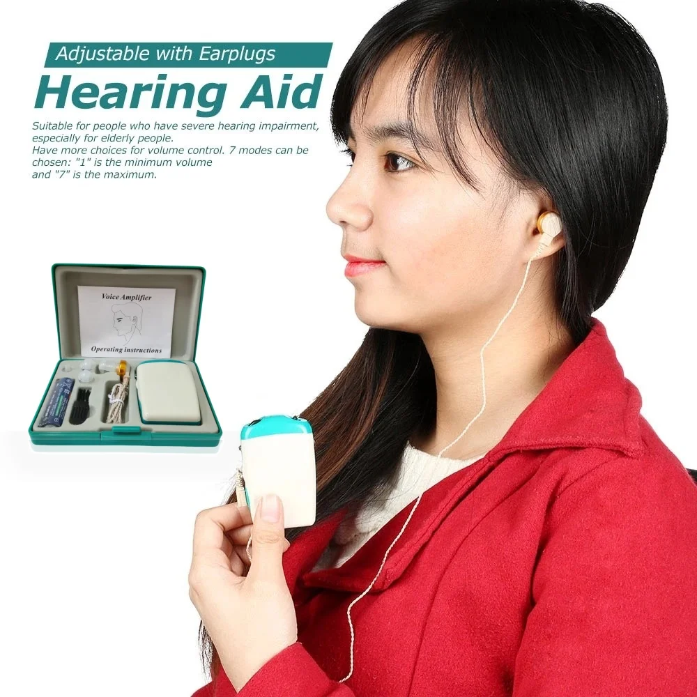 FEIE box wired hearing aid High power for the elderly with severe deafness hearing impairment invisible headphones for the elder