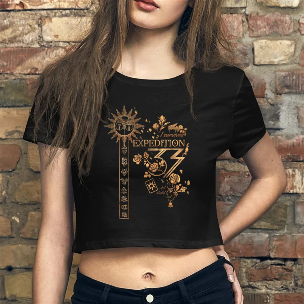 Expedition 33 crop top ladies cute manga baddie grunge t-shirt cheap cutecore meme vintage clearance sales