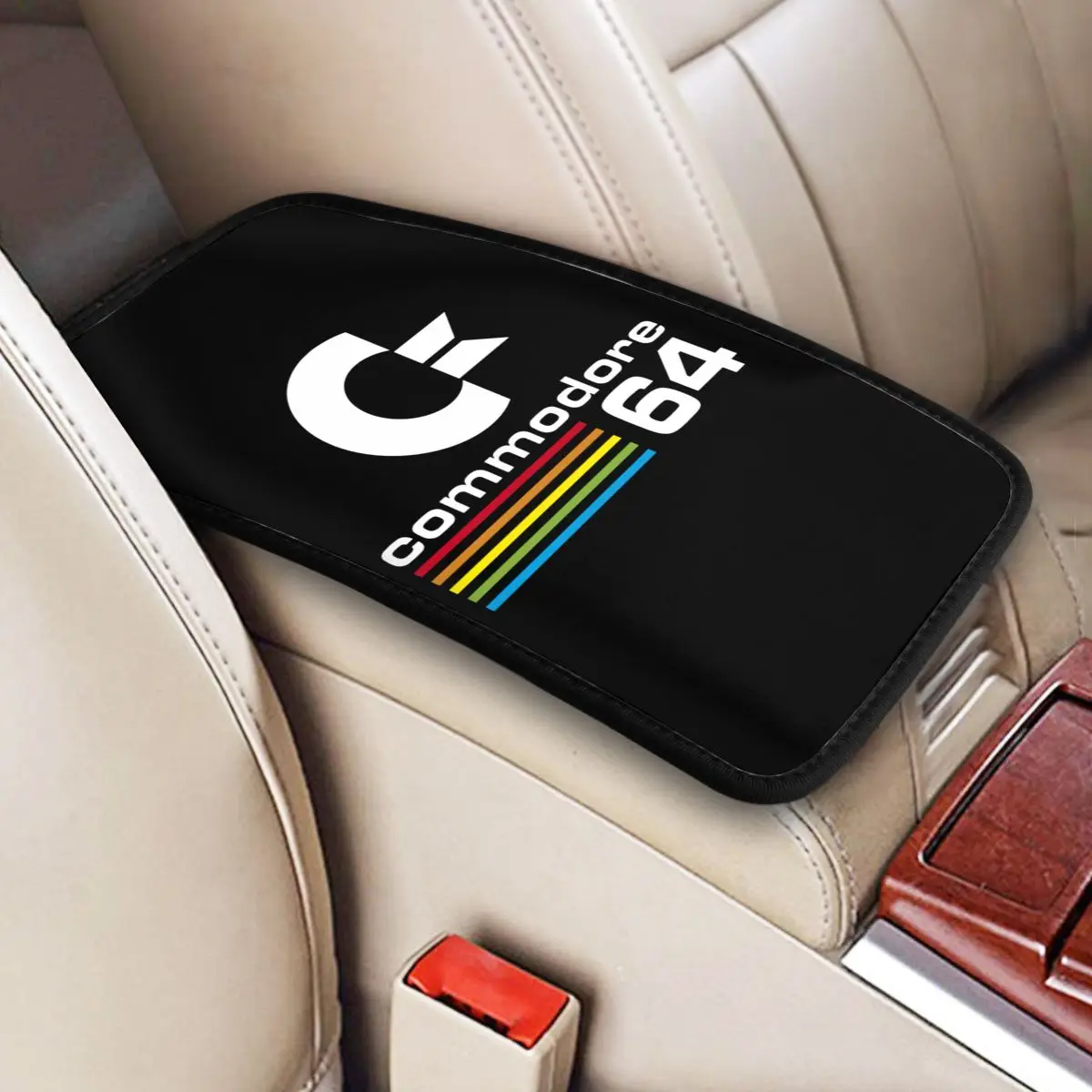 

Customized Commodore 64 Center Console Pad Box C64 Amiga Computer Car Armrest Cover Mat Universal Interior Cushion Storage Box