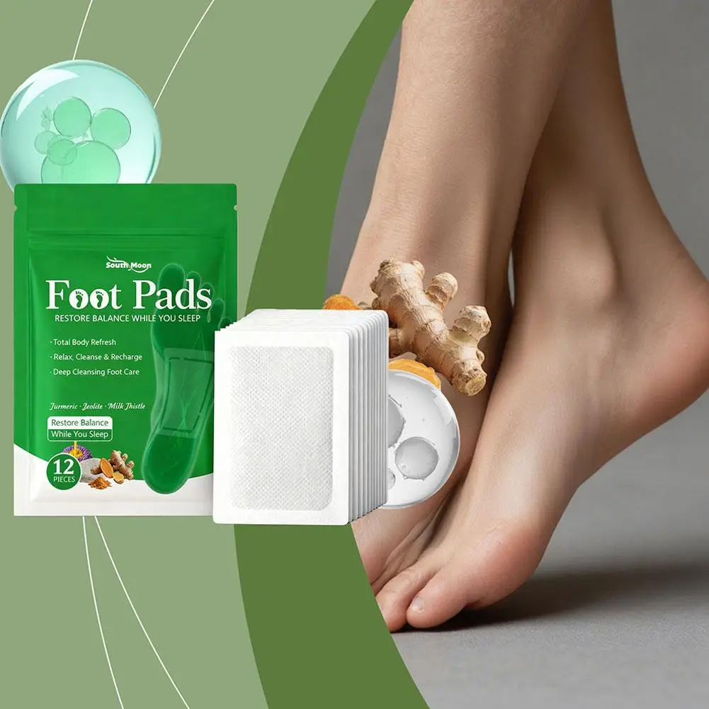 

12pcs Deep Cleansing Foot Patches Natural High-quality Bamboo Vinegar Ginger Improve Sleep Restores Balance Foot Care Stickers
