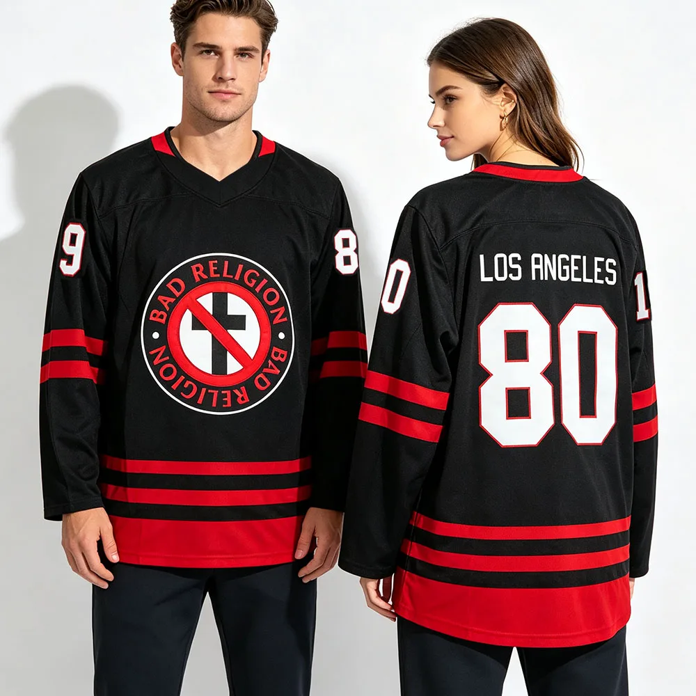 Bad Religion Latin America 2026 Tour Merch 80 Hockey Jersey V-neck Long Sleeve Men Women T-shirt Unisex Streetwear Hip Hop Tops